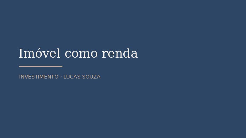 Imóvel como renda